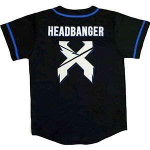 Excision Baseball Jersey in Black/Blue size Medium